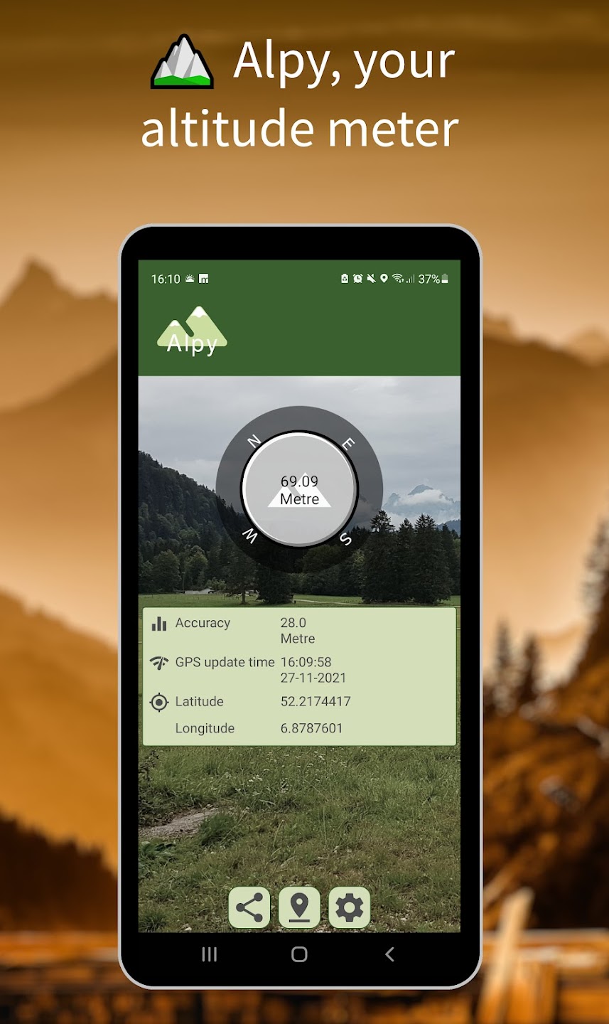 kort Zeestraat Ten einde raad Alpy - your GPS altitude meter for Android